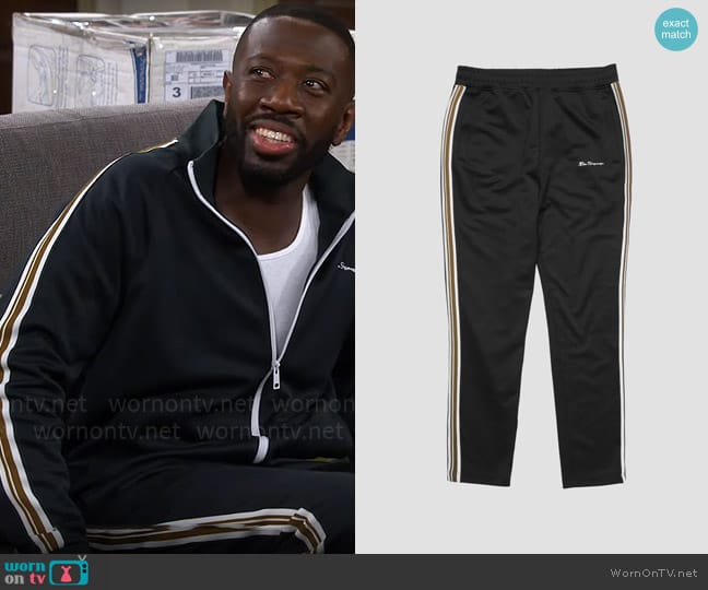 Ben Sherman Signature House Track Pant in Black worn by Malcom (Sheaun McKinney) on The Neighborhood