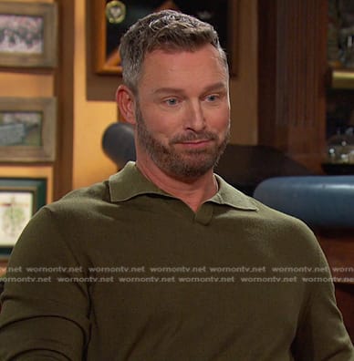 Brady’s green polo sweater on Days of our Lives