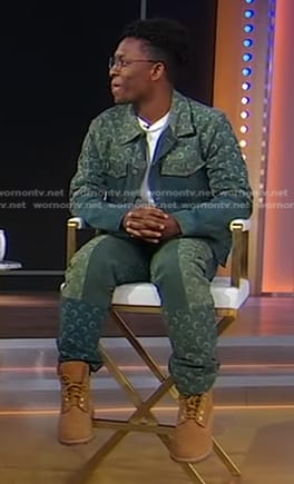 Breland’s moon print denim jacket and jeans on Good Morning America