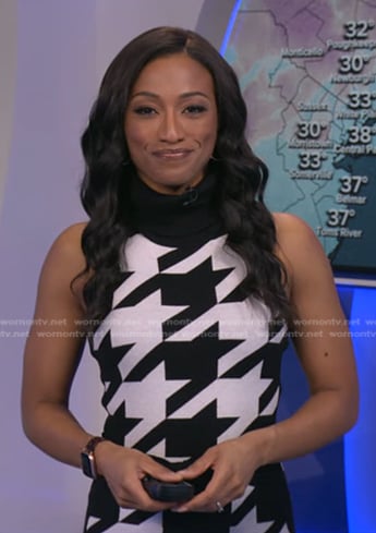 Brittany Bell’s houndstooth dress on Good Morning America