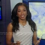 Brittany’s white diagonal stripe dress on Good Morning America
