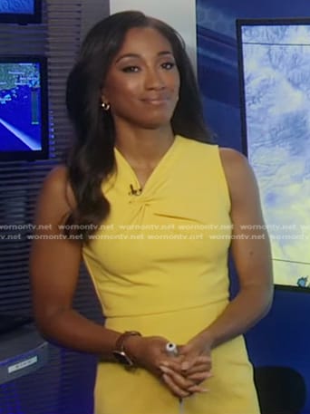 Brittany’s yellow knotted neckline dress on Good Morning America