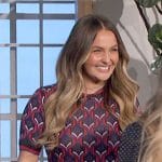 Camilla Luddington’s printed short sleeve dress on The Talk