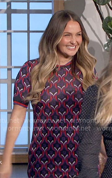 Camilla Luddington’s printed short sleeve dress on The Talk