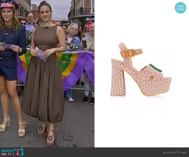 Castañer Interwoven-Design Wedge Sandals worn by Donna Farizan on Today