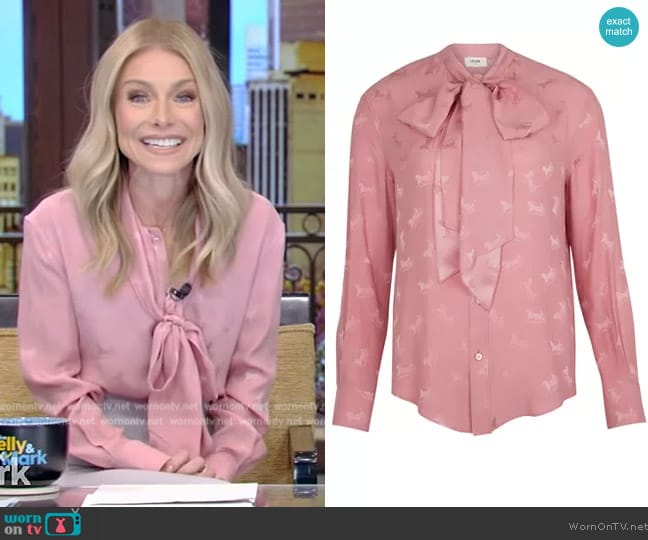Celine Loose shirt in silk jacquard worn by Kelly Ripa on Live with Kelly and Mark