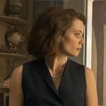 Charlotte’s black sleeveless v-neck dress on Chucky