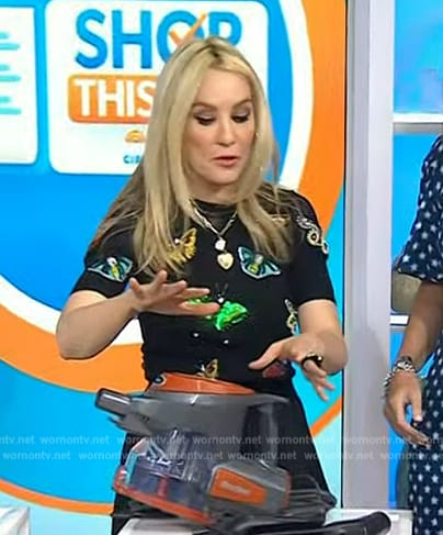 Chassie’s black butterfly embellished sweater on Today