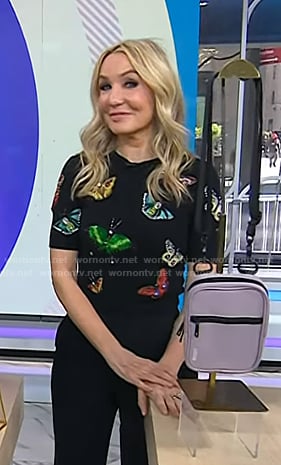 Chassie’s black butterfly embellished sweater on Today