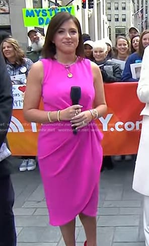 Chloe’s pink sleeveless draped dress on Today
