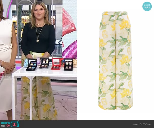 Christy Lynn Marta Pant in Waterlily Yellow worn by Jenna Bush Hager on Today