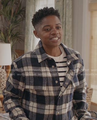 Coop’s blue plaid flannel shirt on All American