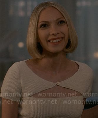Cora’s knit buttoned top with cutout on American Horror Story Delicate