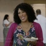 Cricket’s floral v-neck dress on Not Dead Yet