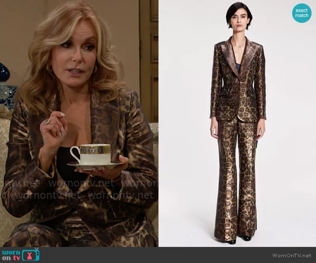 dMn Paris Mila Leopard Jacket worn by Lauren Fenmore (Tracey Bregman) on The Bold and the Beautiful