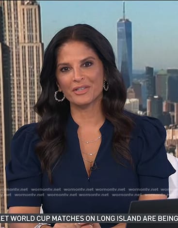 Darlene’s navy twist front dress on Today