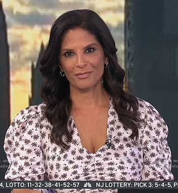 Darlene’s pink floral puff sleeve dress on Today