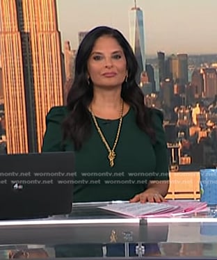 Darlene’s green puff short sleeve dress on Today