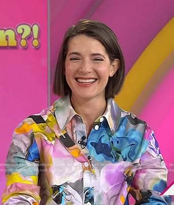 Daryn Carp’s abstract print button down shirt on Today
