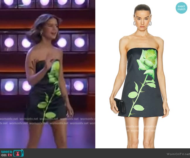 David Koma Rose Flower Print Shirt Dress worn by Maren Morris on The Kelly Clarkson Show