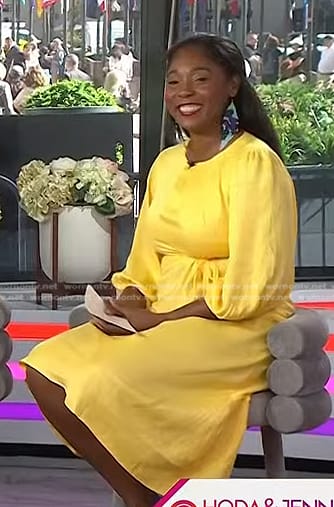 Dayvee Sutton’s yellow tie waist dress on Today