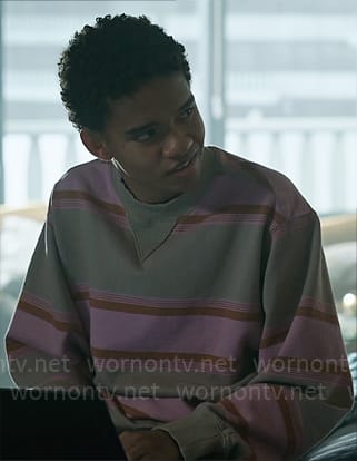 Devon’s khaki and pink striped sweatshirt on Chucky
