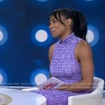 Devyn Simone’s purple crocodile sleeveless dress on Today
