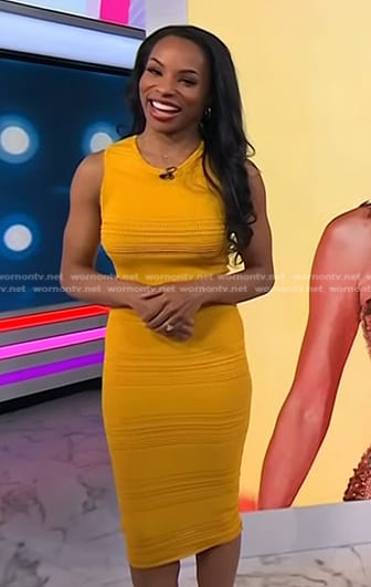 Devyn Simone’s yellow sleeveless knit dress on Today