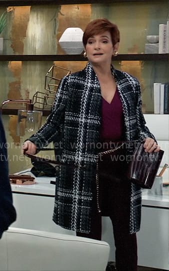 Diane’s plaid tweed coat on General Hospital
