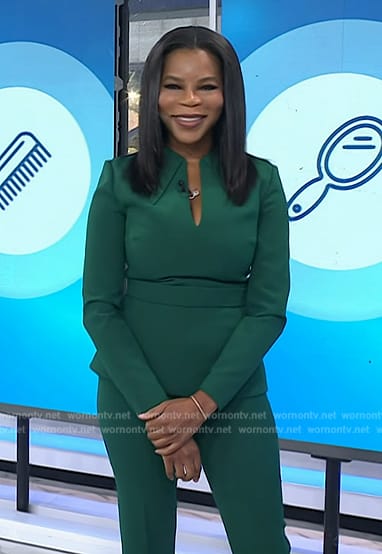 Dr Michelle Henry’s green peplum top and pants on Today