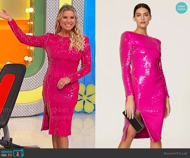 Dress the Population Natalie Dress in Hot Pink worn by Rachel Reynolds on The Price is Right