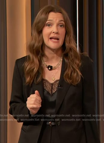 Drew’s black lace cami on The Drew Barrymore Show
