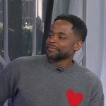 Dulé Hill’s grey heart logo print sweater on Today