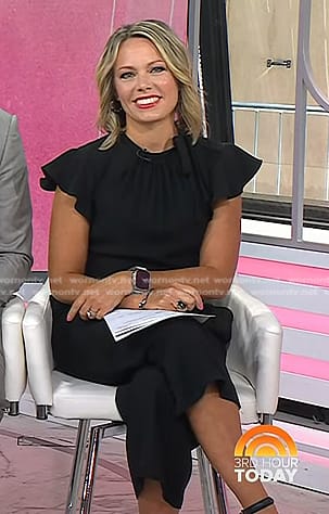 Dylan’s black flutter sleeve jumpsuit on Today