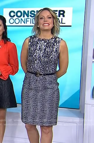 Dylan’s black animal print sleeveless dress on Today