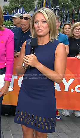 Dylan’s navy grommet dress on Today