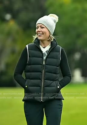 Dylan’s black puffer zip vest on Today