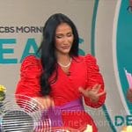 Elizabeth Werner's red wrap dress on CBS Mornings