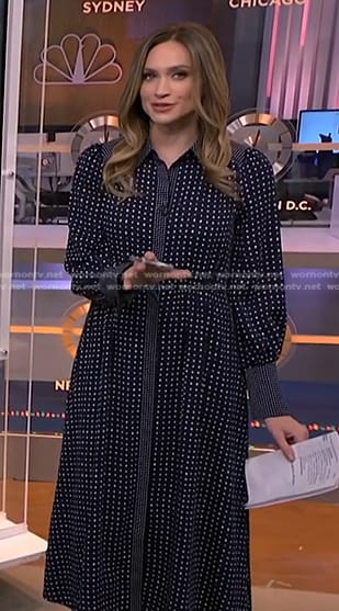 Ellison’s navy printed shirtdress on NBC News Daily