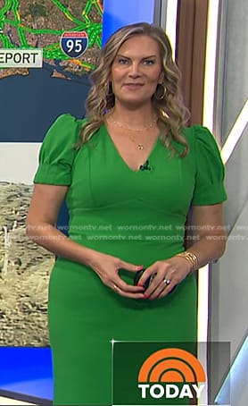 Emily West’s green puff sleeve dress on Today