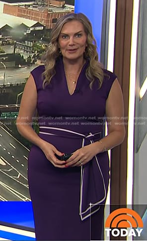 Emily West’s purple tie waist dress on Today