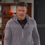 Eric’s grey zip front hoodie on Days of our Lives