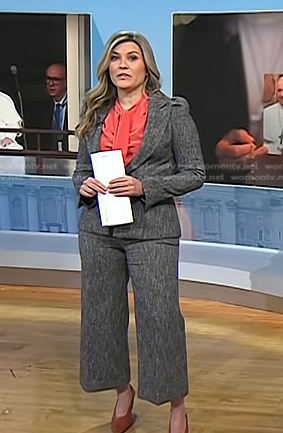Erin McLaughlin’s grey blazer and cropped pants on Today