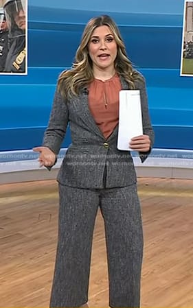 Erin McLaughlin’s grey blazer and cropped pants on Today