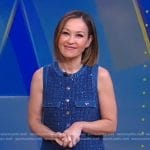 Eva’s blue tweed shift dress on Good Morning America