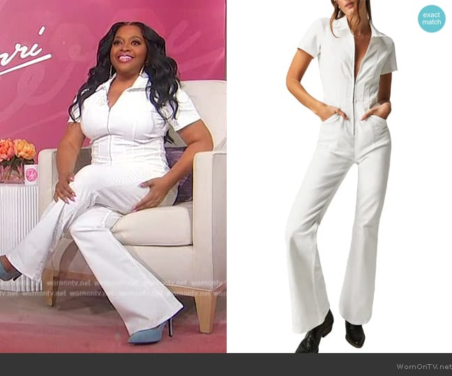 Free People Jayde Denim Flared Jumpsuit worn by Sherri Shepherd on Sherri