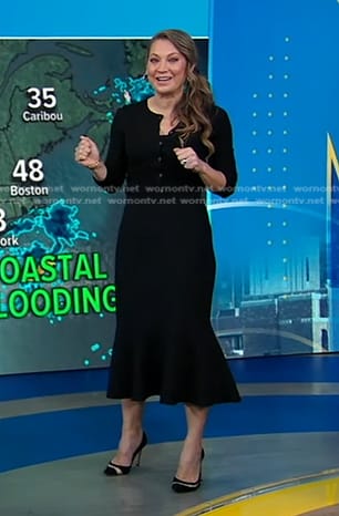 Ginger’s black mesh inset pumps on Good Morning America