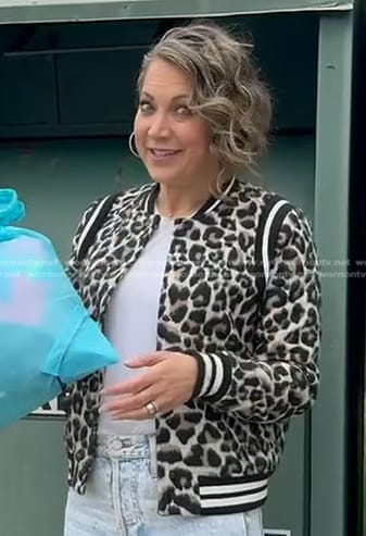 Ginger’s leopard print varsity jacket on Good Morning America