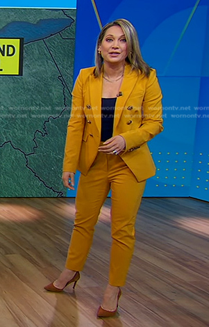 Ginger’s yellow blazer and pant suit on Good Morning America