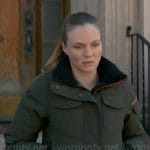 Hailey’s olive green jacket on Chicago PD